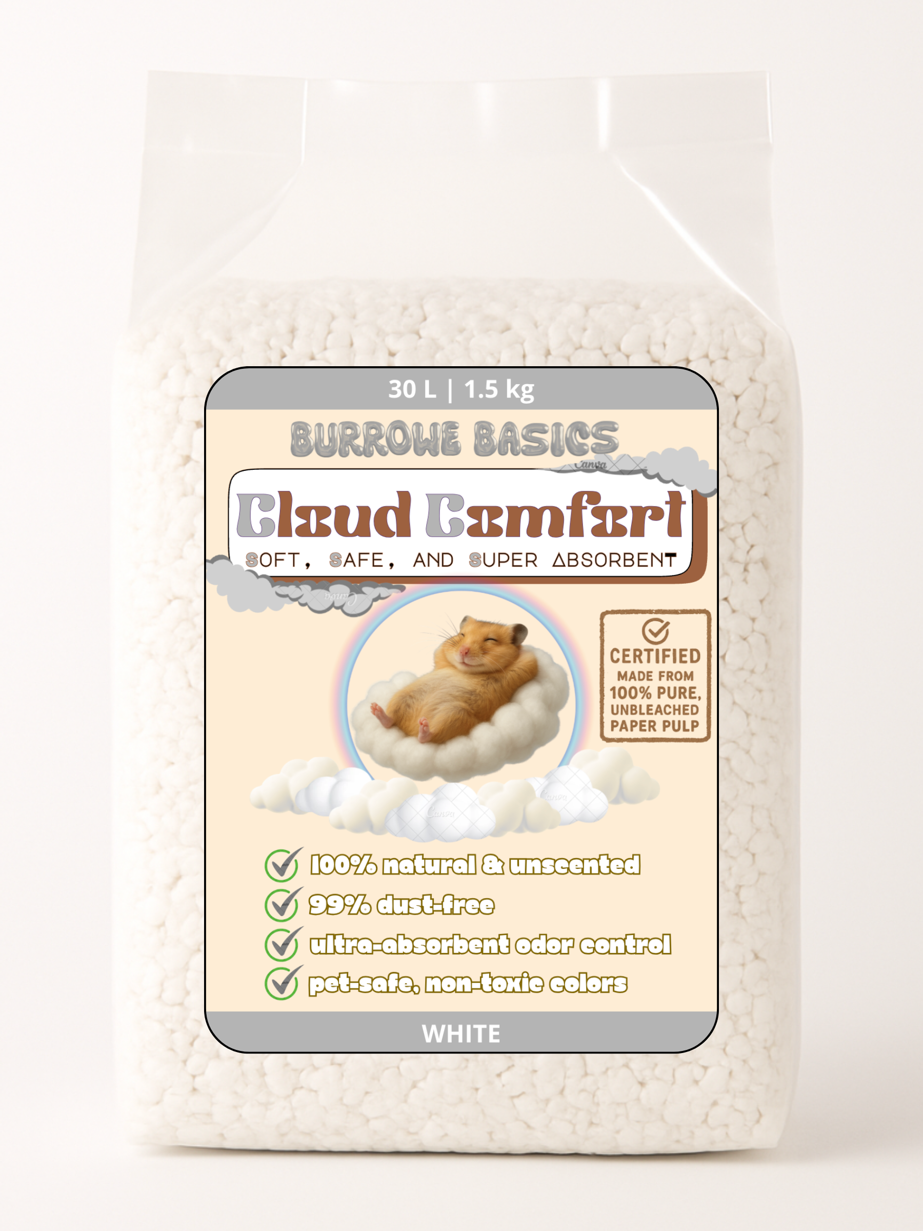 CloudComfort™ Natural Paper Bedding